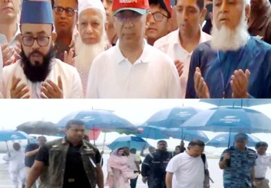 সিলেটে প্রচন্ড বৃষ্টির মধ্যে প্রধানমন্ত্রী মাজার জিয়ারত করলেন