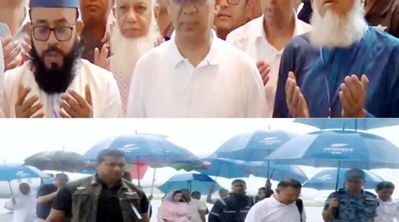 সিলেটে প্রচন্ড বৃষ্টির মধ্যে প্রধানমন্ত্রী মাজার জিয়ারত করলেন