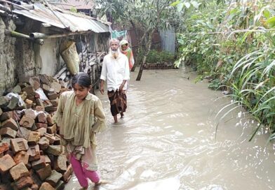 পার্বতীপুরে ড্রেন বন্ধের অভিযোগে জলাবদ্ধতা, দুর্ভোগে ৫০ পরিবার